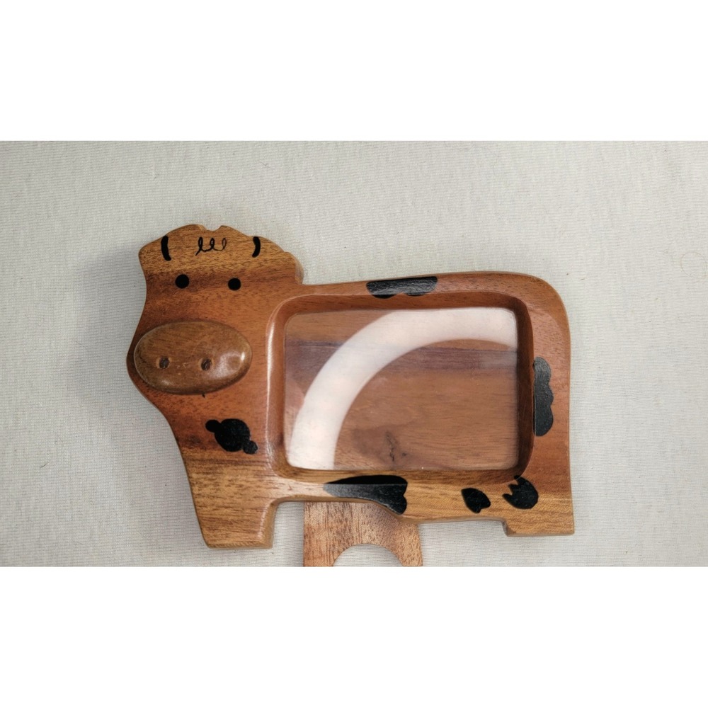 Country Farm Cow Picture Frame Barn Animal Wood Decor